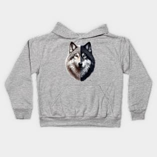 Wolf Yin and Yang by focusln Kids Hoodie